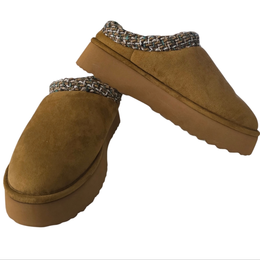Steve Madden Selden Tan Slip On Mule Faux Fur Size 8